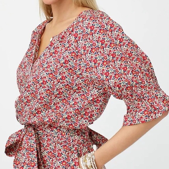 J. Crew Pants - J.Crew Liberty Floral Red Women's Romper - Size XS